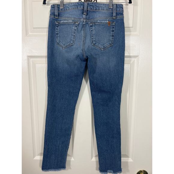 Joe's Jeans Cleo Medium Wash Skinny Leg Raw Hem Stretch Denim Capsule Staple - Picture 2 of 6